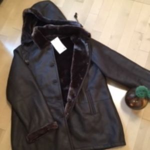 NWT-Danier Hooded leather Jacket